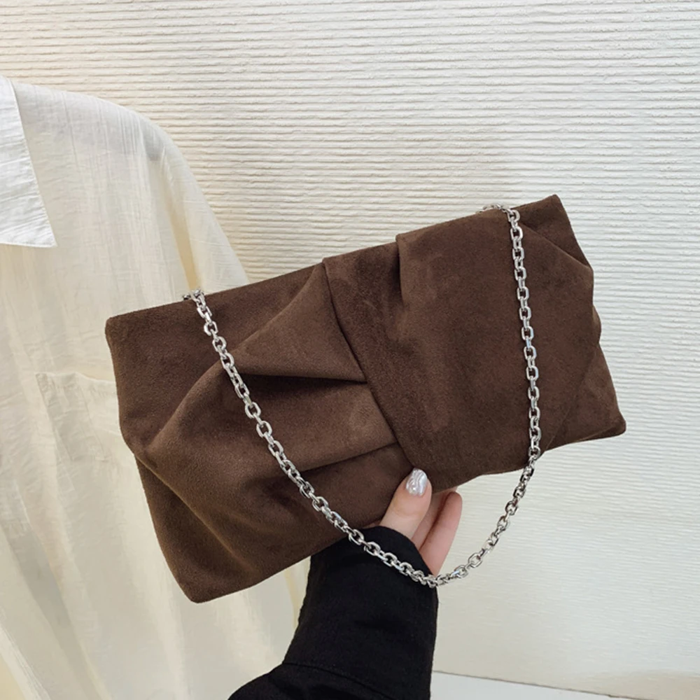 Retro Ruched Shoulder Bag Faux Suede Crossbody Bags for Women Handbags Chains Sling Bag NEW Flap Phone Purses Messenger Bags
Retro Ruched Shoulder Bag Faux Suede Crossbody Bags for Women Handbags Chains Sling Bag NEW Flap Phone Purses Messenger Bags