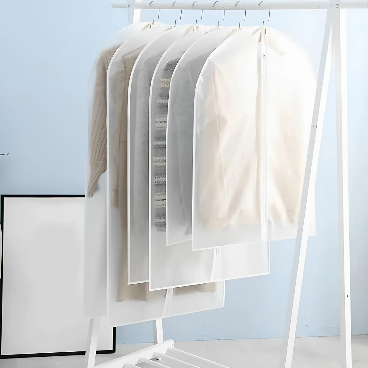 White Black Clothes Dust Cover Transparent Hanging Clothing Bags with Full-Length Zipper Garment Dust Cover Baby Shower Supplies
White Black Clothes Dust Cover Transparent Hanging Clothing Bags with Full-Length Zipper Garment Dust Cover Baby Shower Supplies