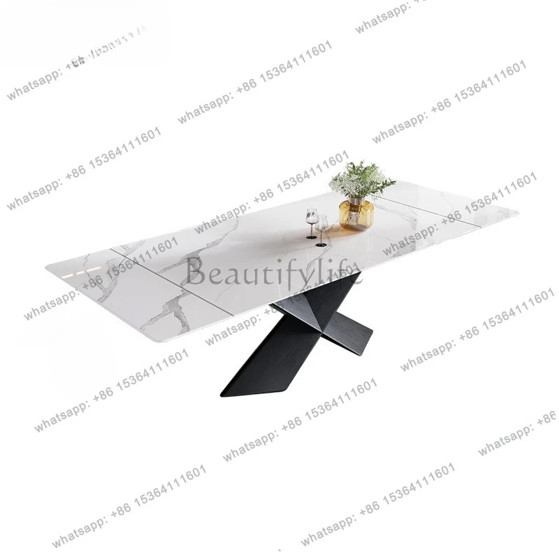 Rock slab dining table rectangular retractable folding extension modern household Italian minimalist dining table
Rock slab dining table rectangular retractable folding extension modern household Italian minimalist dining table