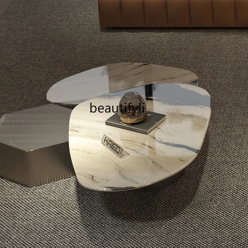 xxxzHigh-end living room coffee table combination polygon irregular creative marble coffee table minimalist Italian style
xxxzHigh-end living room coffee table combination polygon irregular creative marble coffee table minimalist Italian style