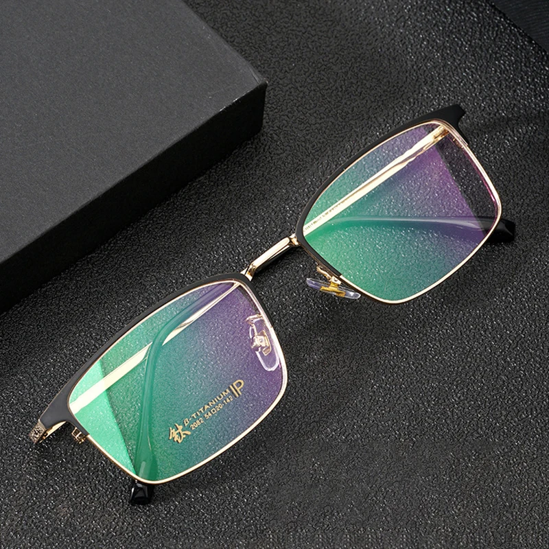 2022 New Glasses Frame Men Optical Eyeglasses Quality Full Rim Squre Flexible Temple Legs Black Gray Silver and Gold Recipe
2022 New Glasses Frame Men Optical Eyeglasses Quality Full Rim Squre Flexible Temple Legs Black Gray Silver and Gold Recipe