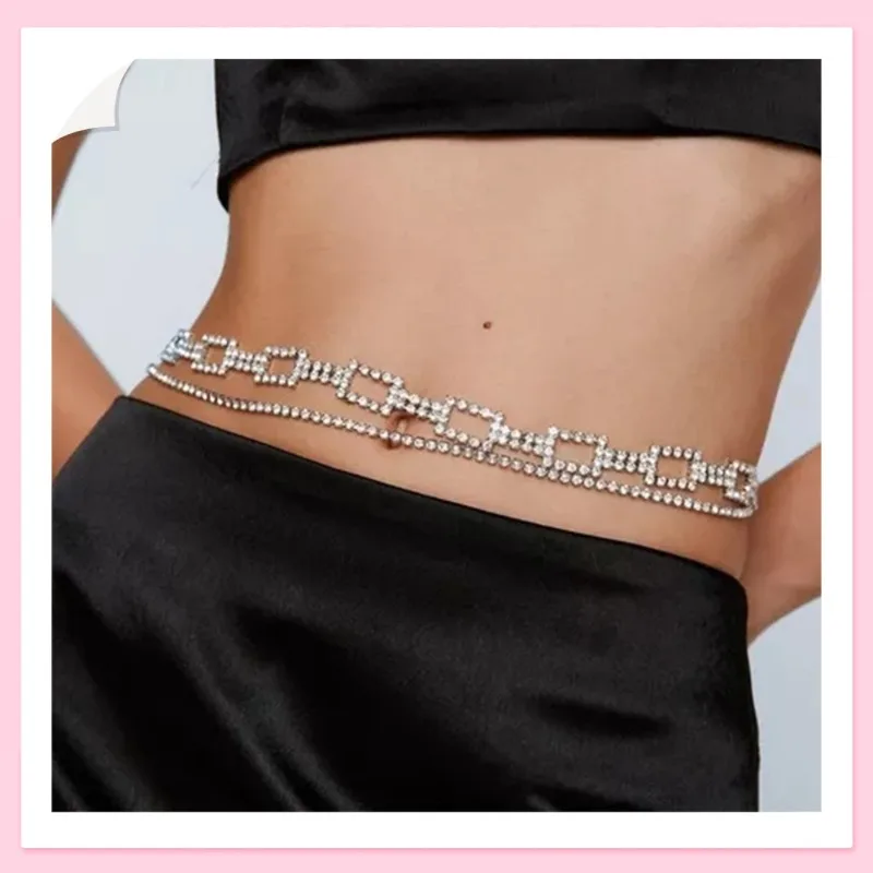 New Geometric Rhinestone Multi-layer Waist Chain Fashionable Shining Full Diamond Waist Jewelry Women
New Geometric Rhinestone Multi-layer Waist Chain Fashionable Shining Full Diamond Waist Jewelry Women