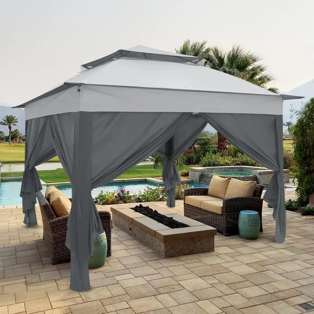 11x11 Pop-up Instant Gazebo Tent with 4 Sidewalls Outdoor Canopy Shelter with Carry Bag, Stakes and Ropes, Gray
11x11 Pop-up Instant Gazebo Tent with 4 Sidewalls Outdoor Canopy Shelter with Carry Bag, Stakes and Ropes, Gray