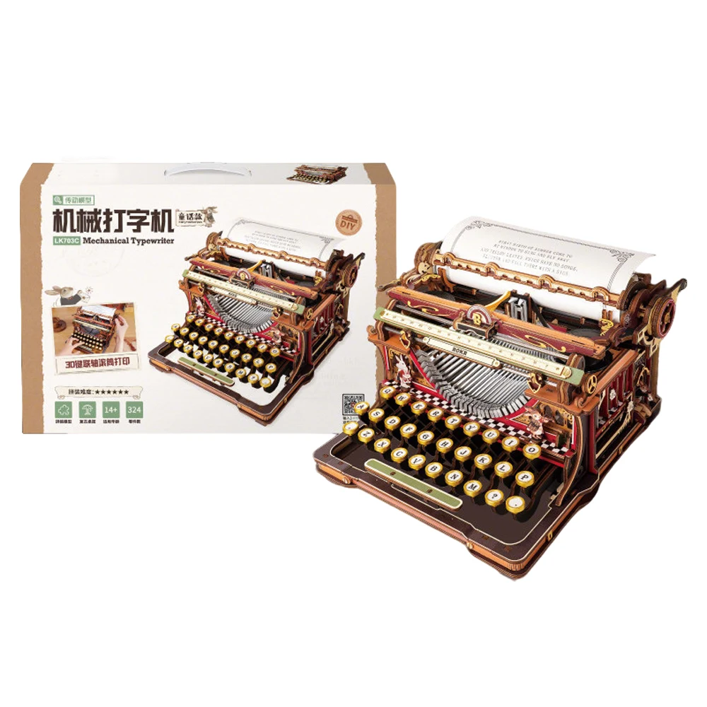 Mechanical Typewriter 3D Wooden Puzzle for Adults - Vintage Model Kit, No Glue, Retro Desk Home Decor, Unique Gift for Writers
Mechanical Typewriter 3D Wooden Puzzle for Adults - Vintage Model Kit, No Glue, Retro Desk Home Decor, Unique Gift for Writers