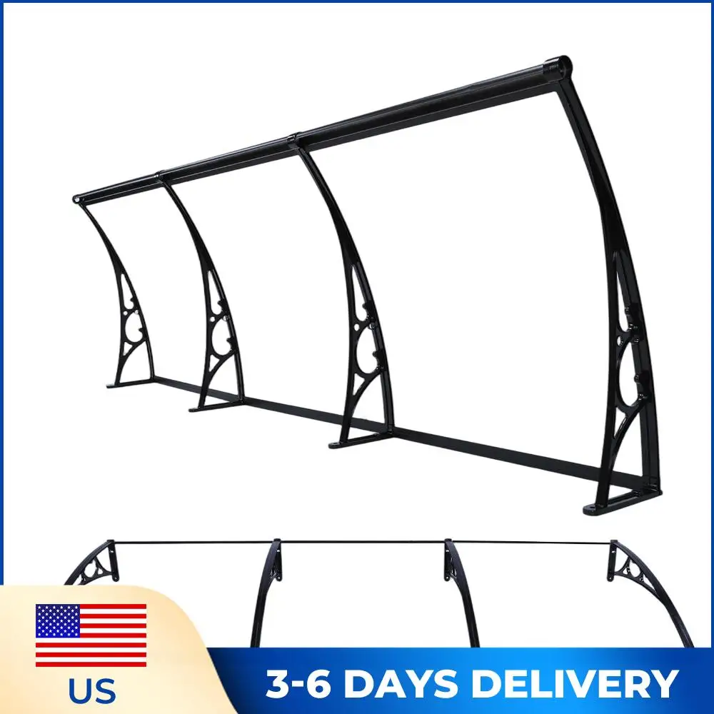 Awning for Door Entrance Strong Load-Bearing Capacity Front Door Overhang with Drainage Sink for Rain Snow Sunlight Protection
Awning for Door Entrance Strong Load-Bearing Capacity Front Door Overhang with Drainage Sink for Rain Snow Sunlight Protection