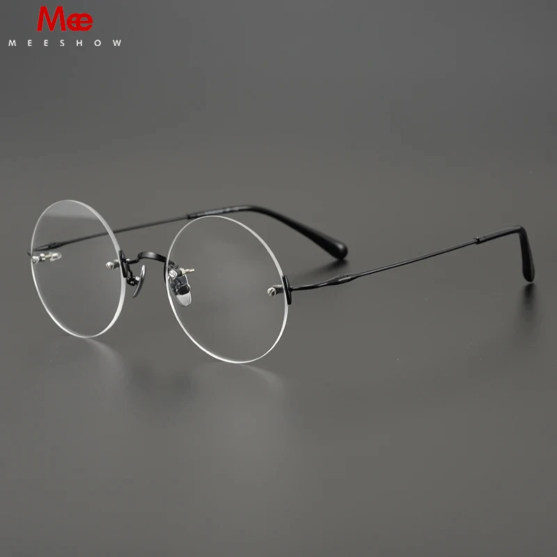 Meeshow New Rimless Glasses Fashion Retro Round Eyeglasses Ultra light Pure Titanium Men's Spectacle Optical Prescription Lenses
Meeshow New Rimless Glasses Fashion Retro Round Eyeglasses Ultra light Pure Titanium Men's Spectacle Optical Prescription Lenses