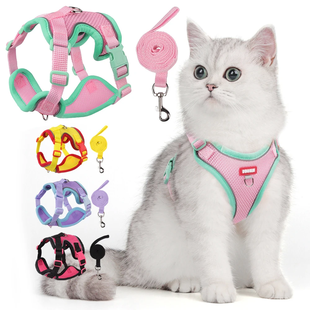 New Cat Harness and Leash Set Adjustable Soft Escape-Proof Vest Harness for Kittens & Adult Cats 6 Colors for Small Medium Cat
New Cat Harness and Leash Set Adjustable Soft Escape-Proof Vest Harness for Kittens & Adult Cats 6 Colors for Small Medium Cat