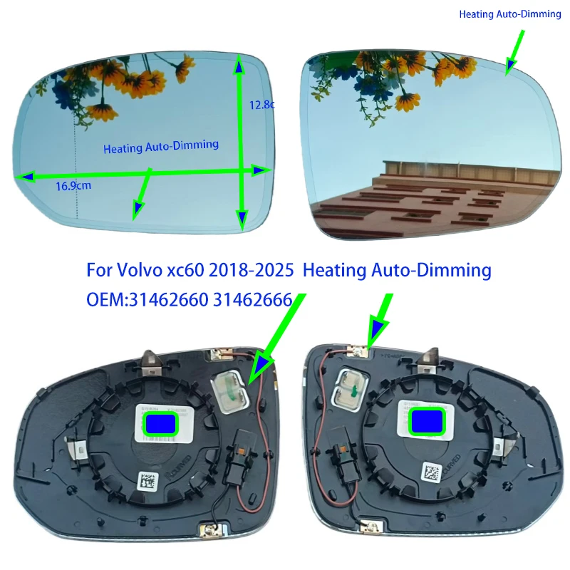 For Volvo xc60 2018-2025 Car side mirror Heating Auto-Dimming Side-view mirror lens OEM:31462660 31462666
For Volvo xc60 2018-2025 Car side mirror Heating Auto-Dimming Side-view mirror lens OEM:31462660 31462666