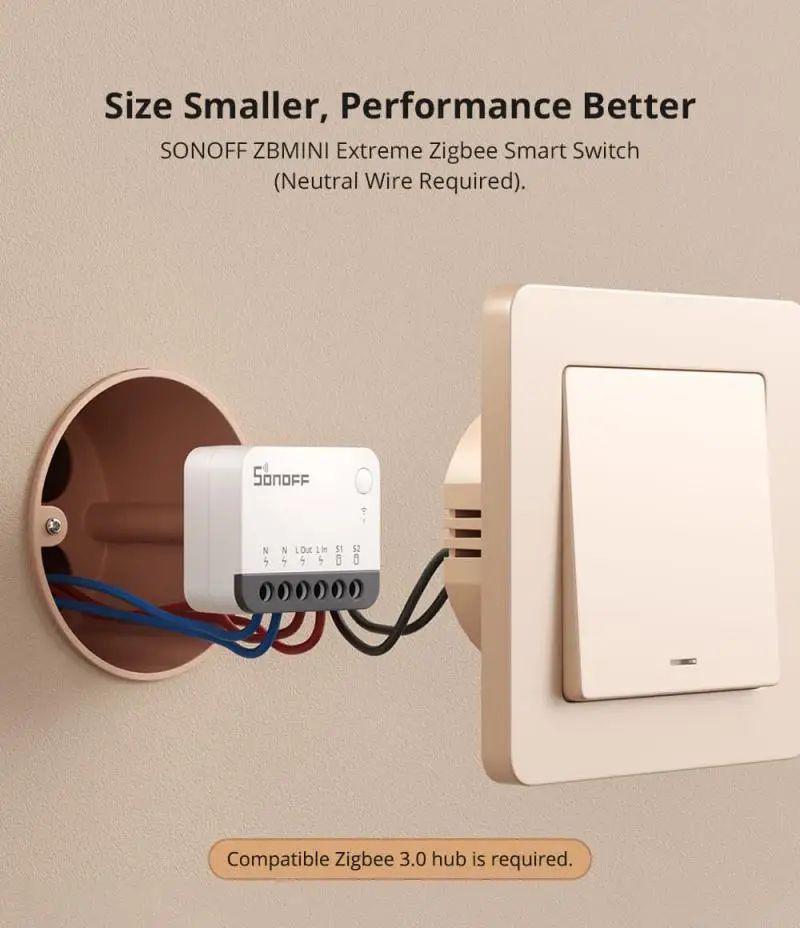 Sonoff ZBMINIR2 Extreme Zigbee 86/120 Type SmartSwitch (Neutral Line Required) Alexa Google Assistant Smartings | ZBMinir2
Sonoff ZBMINIR2 Extreme Zigbee 86/120 Type SmartSwitch (Neutral Line Required) Alexa Google Assistant Smartings | ZBMinir2