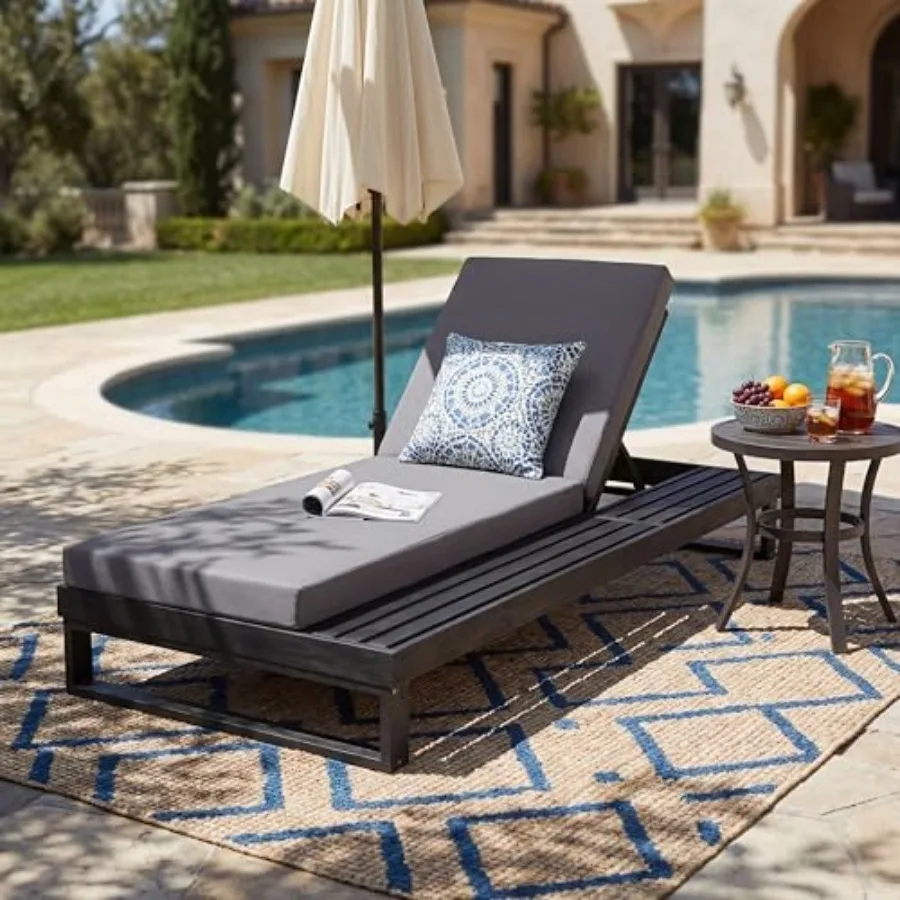 Winlyn Acacia Wood Chaise Lounge Chair with 3-Fold Cushion, Outdoor Chaise Lounge with 4-Position Adjustable Backrest and Side
Winlyn Acacia Wood Chaise Lounge Chair with 3-Fold Cushion, Outdoor Chaise Lounge with 4-Position Adjustable Backrest and Side