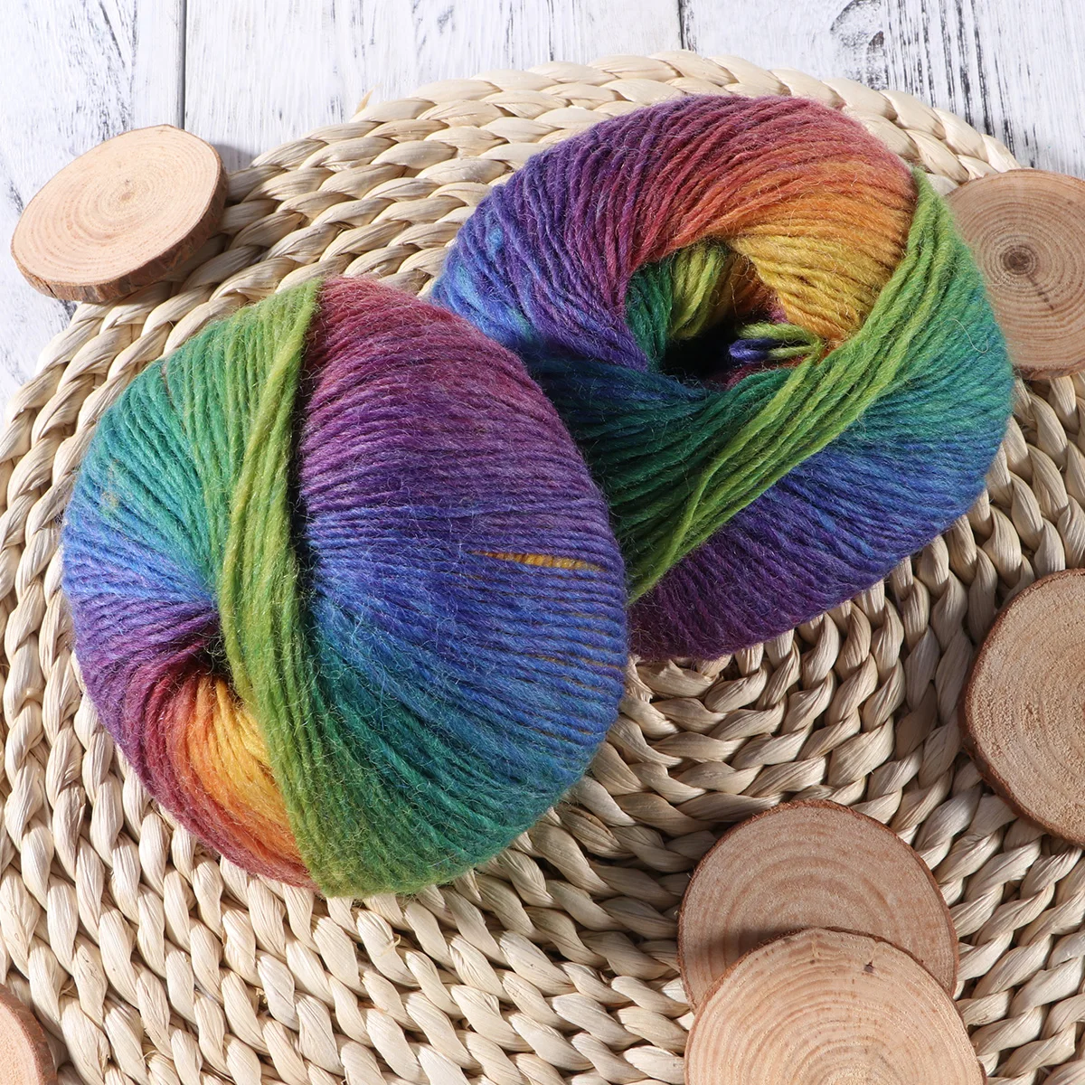2pcs Rainbow Colorful Non-Fading Knitting For Crocheting Sewing Handmade Warm Sturdy Durable Wool Thread Hats Socks Crafts 
2pcs Rainbow Colorful Non-Fading Knitting For Crocheting Sewing Handmade Warm Sturdy Durable Wool Thread Hats Socks Crafts