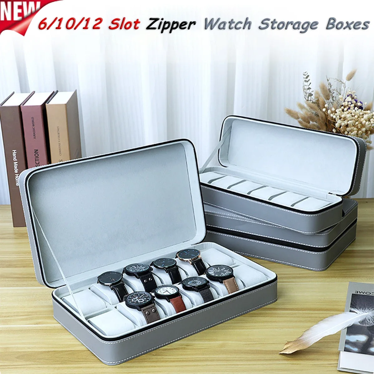 6/10/12 Solts Watches Storage Box Traveling Portable Zipper Watch Case Bracelets Display Box for Dustproof Protection Watch Bag
6/10/12 Solts Watches Storage Box Traveling Portable Zipper Watch Case Bracelets Display Box for Dustproof Protection Watch Bag