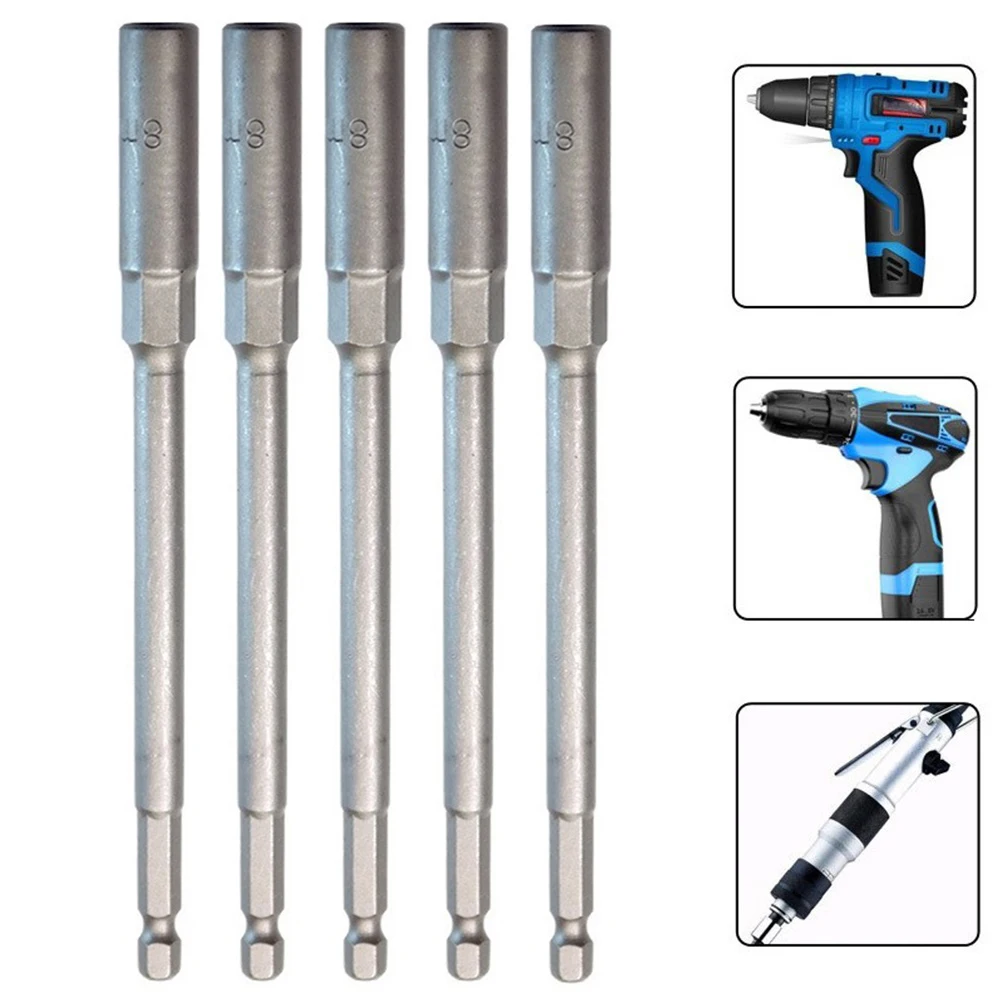 5pcs Hexagon Nut Driver Drill Bit Socket Wrench Extension Sleeve 8*150mm For Motorcycle Bicycle Repairing Electric Driver Tool
5pcs Hexagon Nut Driver Drill Bit Socket Wrench Extension Sleeve 8*150mm For Motorcycle Bicycle Repairing Electric Driver Tool