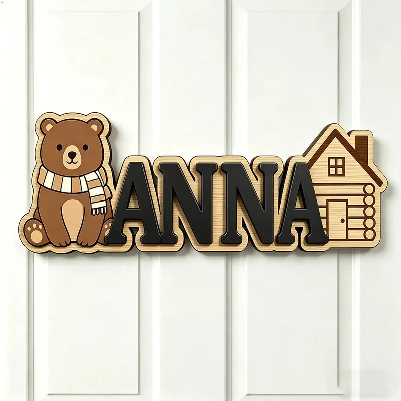Whimsical Bear & Snow Cabin Name Sign for The Dearest Baby, Custom Wooden Kids Room Door Hanging, Holiday Gift
Whimsical Bear & Snow Cabin Name Sign for The Dearest Baby, Custom Wooden Kids Room Door Hanging, Holiday Gift