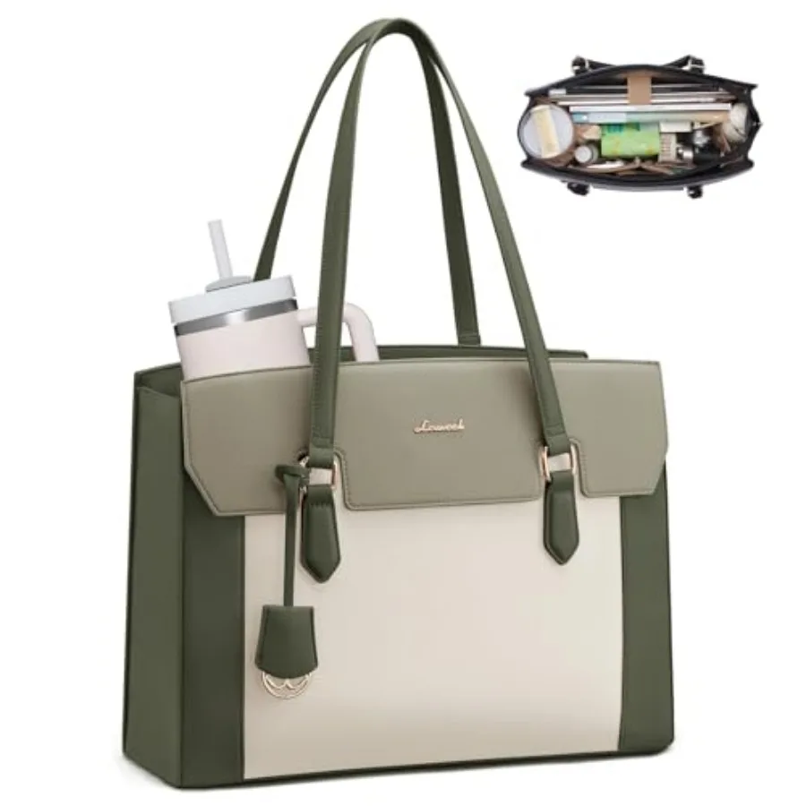 Laptop Tote Bag for Women, Computer Work Bag With Large Cup Holder, Waterproof PU Leather Purse Briefcase for Teacher
Laptop Tote Bag for Women, Computer Work Bag With Large Cup Holder, Waterproof PU Leather Purse Briefcase for Teacher