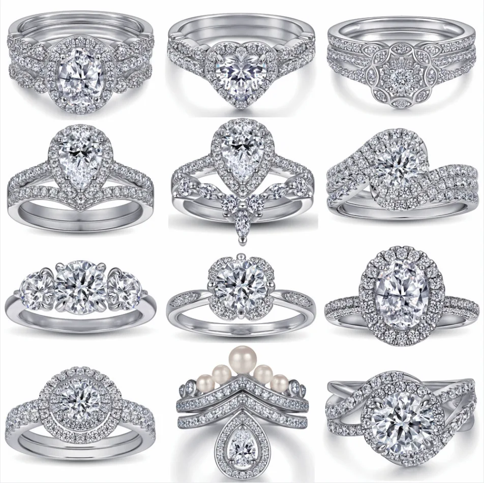 S925 Sterling Silver Pearl and Drop-Shaped Zirconia Ring Set - Women's Fashion New Design
S925 Sterling Silver Pearl and Drop-Shaped Zirconia Ring Set - Women's Fashion New Design