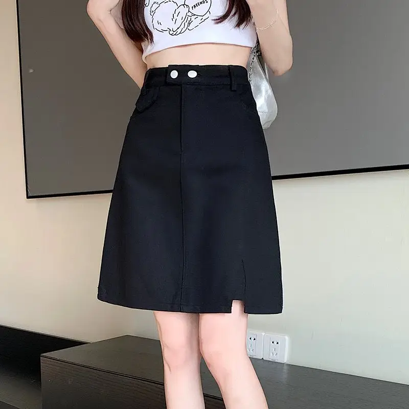  Женская джинсовая юбка в корейском стиле, студенческая, с высокой талией, утягивающая, миди, с разрезом, защита от просвечивания, А-силуэт, облегающая
Женская джинсовая юбка в корейском стиле, студенческая, с высокой талией, утягивающая, миди, с разрезом, защита от просвечивания, А-силуэт, облегающая 