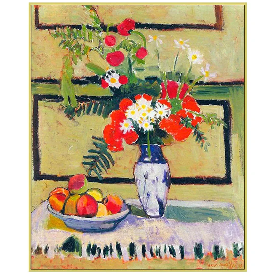 Hand-painted high quality reproduction of Flowers and Fruit by Henri Matisse Handmade still life painting on canvas Home decor
Hand-painted high quality reproduction of Flowers and Fruit by Henri Matisse Handmade still life painting on canvas Home decor