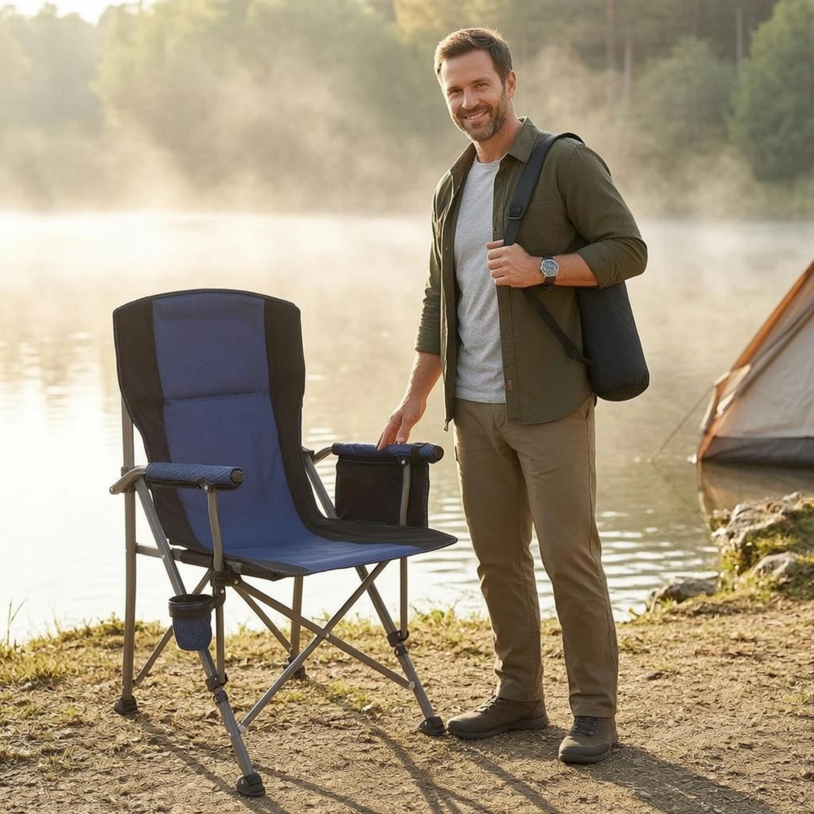 High Back Camping Chair Armrests Portable Folding Chair Camp Seat Storage Bag Heavy-Duty
High Back Camping Chair Armrests Portable Folding Chair Camp Seat Storage Bag Heavy-Duty