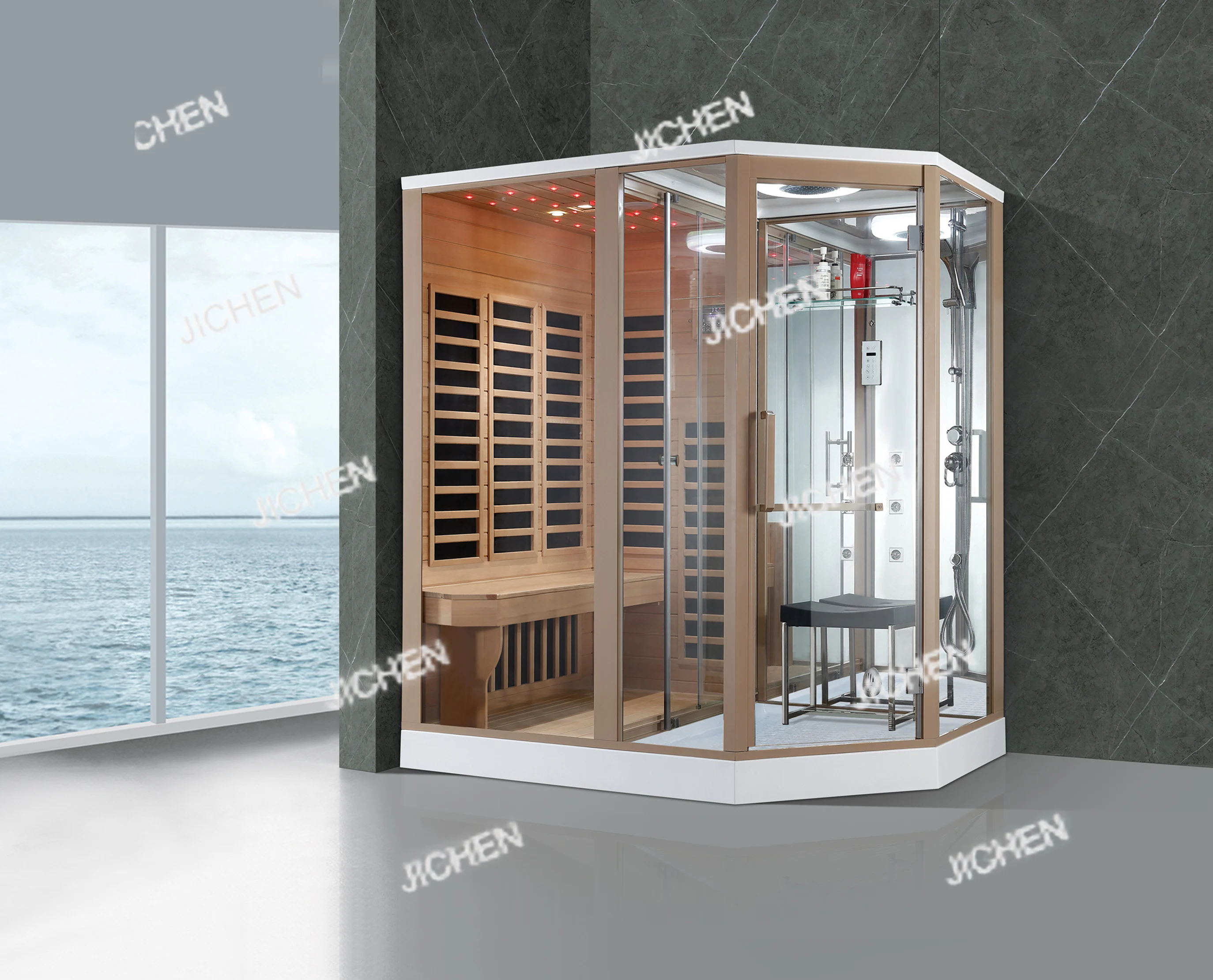 Современный внутренний шкаф для влажной паровой ванны, сауна из цельного дерева с депозитом на панель управления компьютером
Современный внутренний шкаф для влажной паровой ванны, сауна из цельного дерева с депозитом на панель управления компьютером