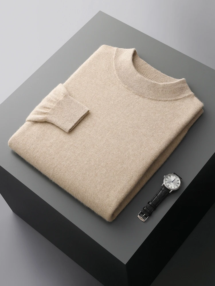 Men's Mock-Neck Sweater For Autumn Winter 100% Cashmere Knitwear Pullovers Long Sleeve Basic Business Casual Soft Warm Clothes
Men's Mock-Neck Sweater For Autumn Winter 100% Cashmere Knitwear Pullovers Long Sleeve Basic Business Casual Soft Warm Clothes