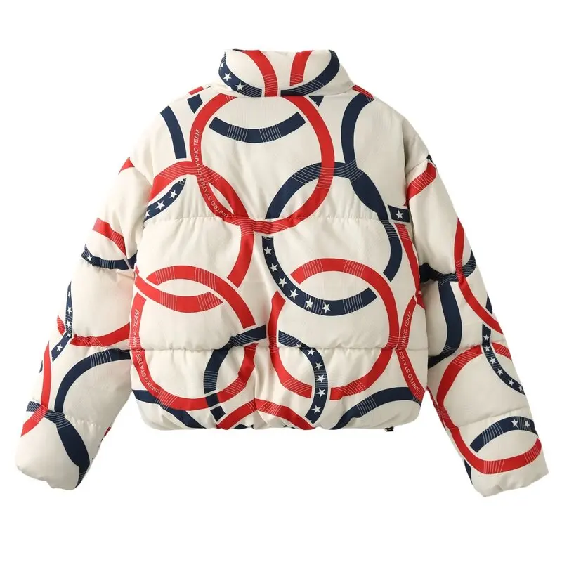 Loose Long Sve Five Rings Jaet Women's Design Sensation Autumn Winter New Sle Cotton Clothing Outerwear 
Loose Long Sve Five Rings Jaet Women's Design Sensation Autumn Winter New Sle Cotton Clothing Outerwear