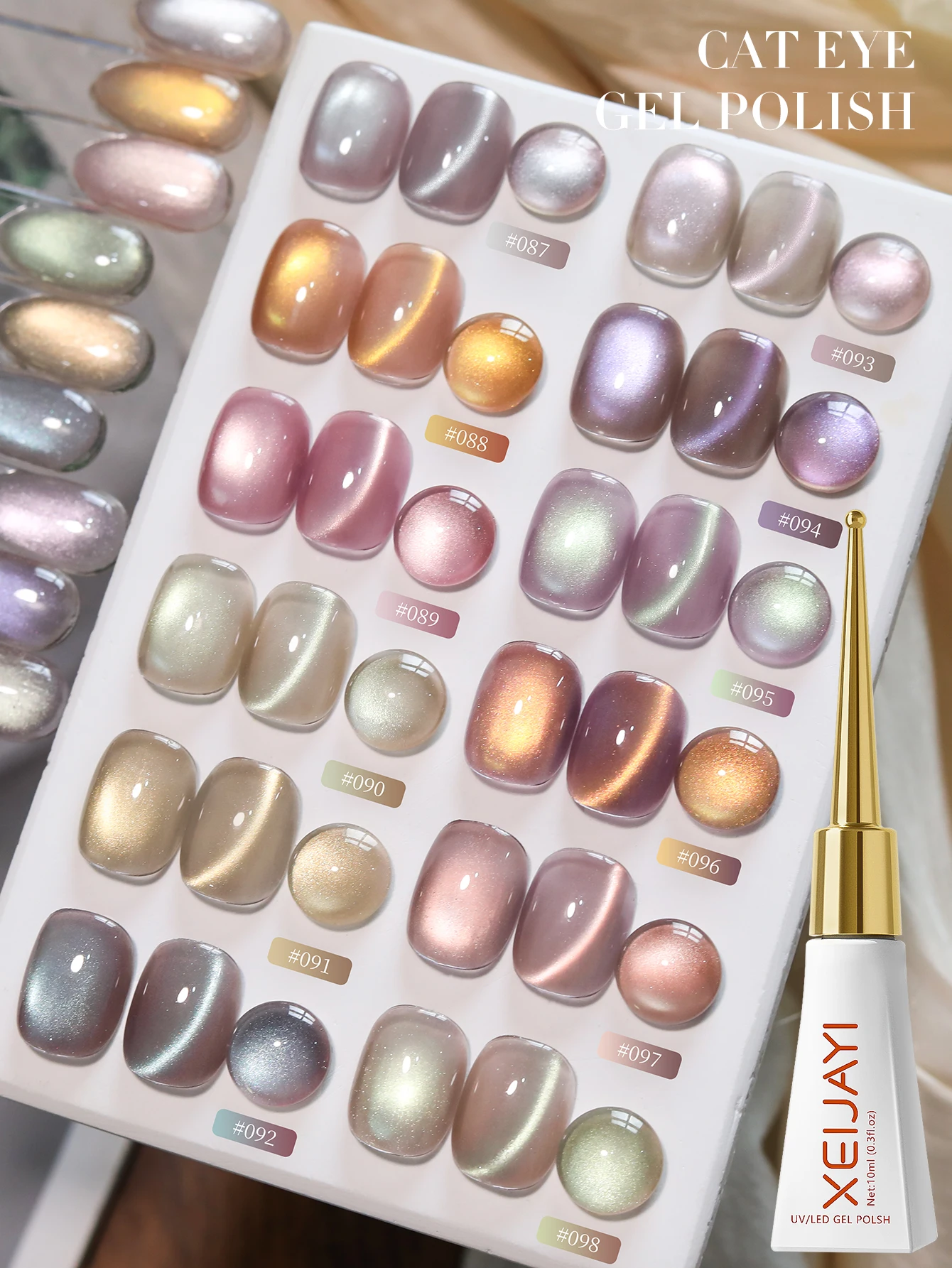 XEIJAYI 12pcs 10ml Fairy Sea Cat's Eye Gel Nail Polish - Peelable, UV/LED Soak-Off, Glossy Finish for DIY & Salon Use
XEIJAYI 12pcs 10ml Fairy Sea Cat's Eye Gel Nail Polish - Peelable, UV/LED Soak-Off, Glossy Finish for DIY & Salon Use