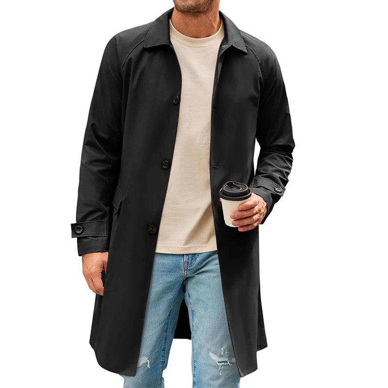 Men's Slim Fit Single Breasted Long Trench Coat Classic Lapel Casual Overcoat with Single Breasted Closure Button Decoration
Men's Slim Fit Single Breasted Long Trench Coat Classic Lapel Casual Overcoat with Single Breasted Closure Button Decoration