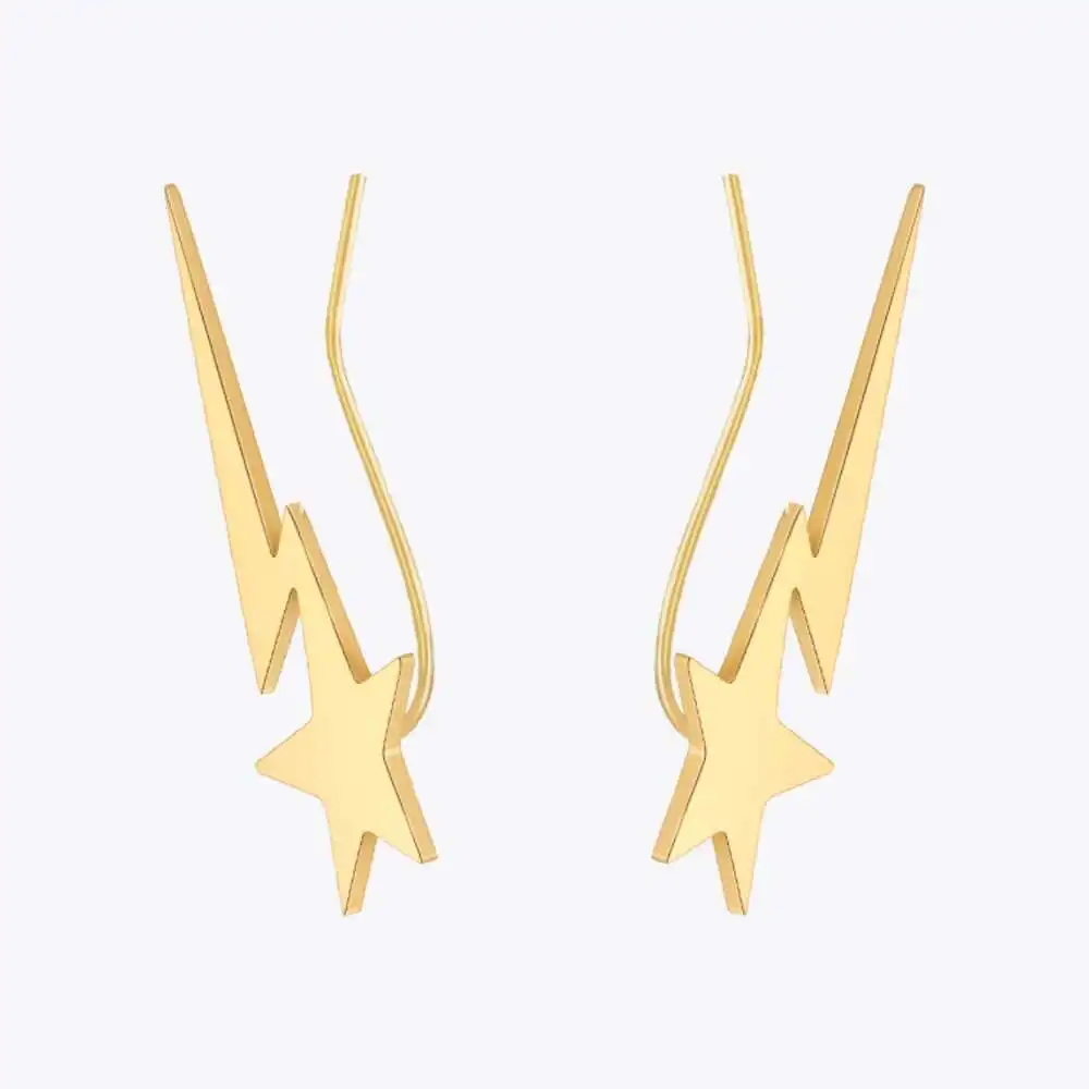 ENFASHION Aretes Thunder Star Ear Clip On Ears For Women Fashion Jewelry Stainless Steel Gold Color Earrings Christmas E221478
ENFASHION Aretes Thunder Star Ear Clip On Ears For Women Fashion Jewelry Stainless Steel Gold Color Earrings Christmas E221478