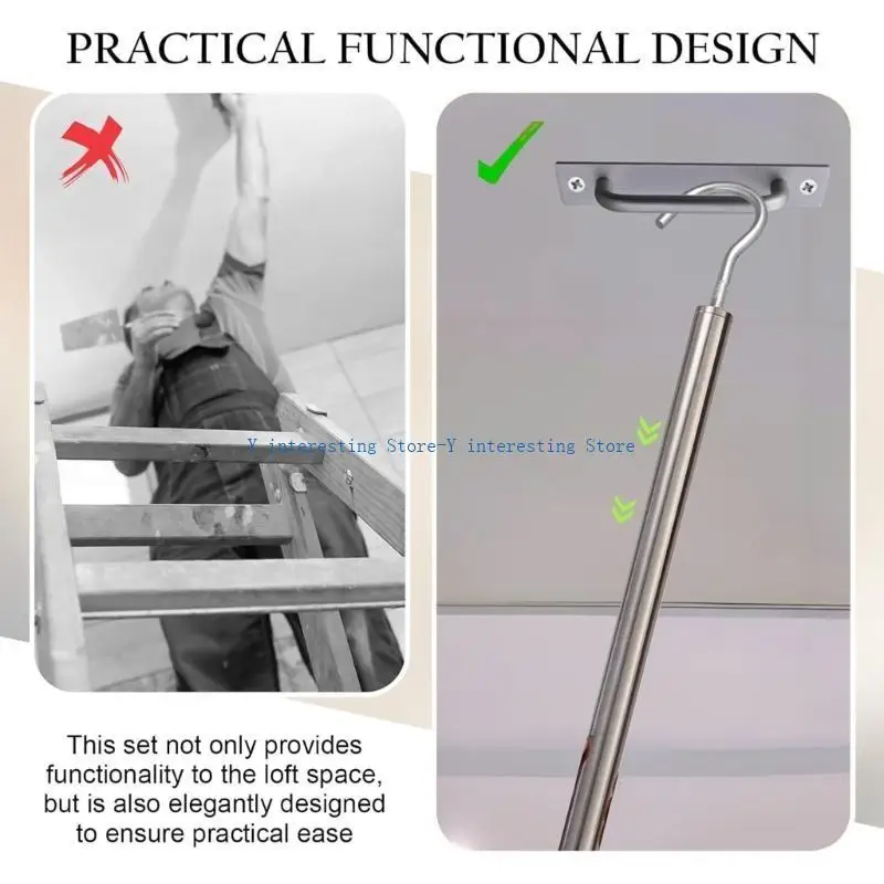 896A Stainless Steel and Aluminum Hook Head Set Pull Down Ladder for Attic Solution
896A Stainless Steel and Aluminum Hook Head Set Pull Down Ladder for Attic Solution