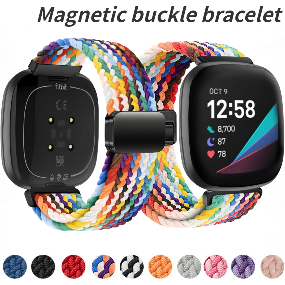 Magnetic buckle bracelet for Fitbit Sense 2/1 Nylon Loop Strap Correa for Fitbit Versa 4 3 Smart Watch Breathable Wristband
Magnetic buckle bracelet for Fitbit Sense 2/1 Nylon Loop Strap Correa for Fitbit Versa 4 3 Smart Watch Breathable Wristband