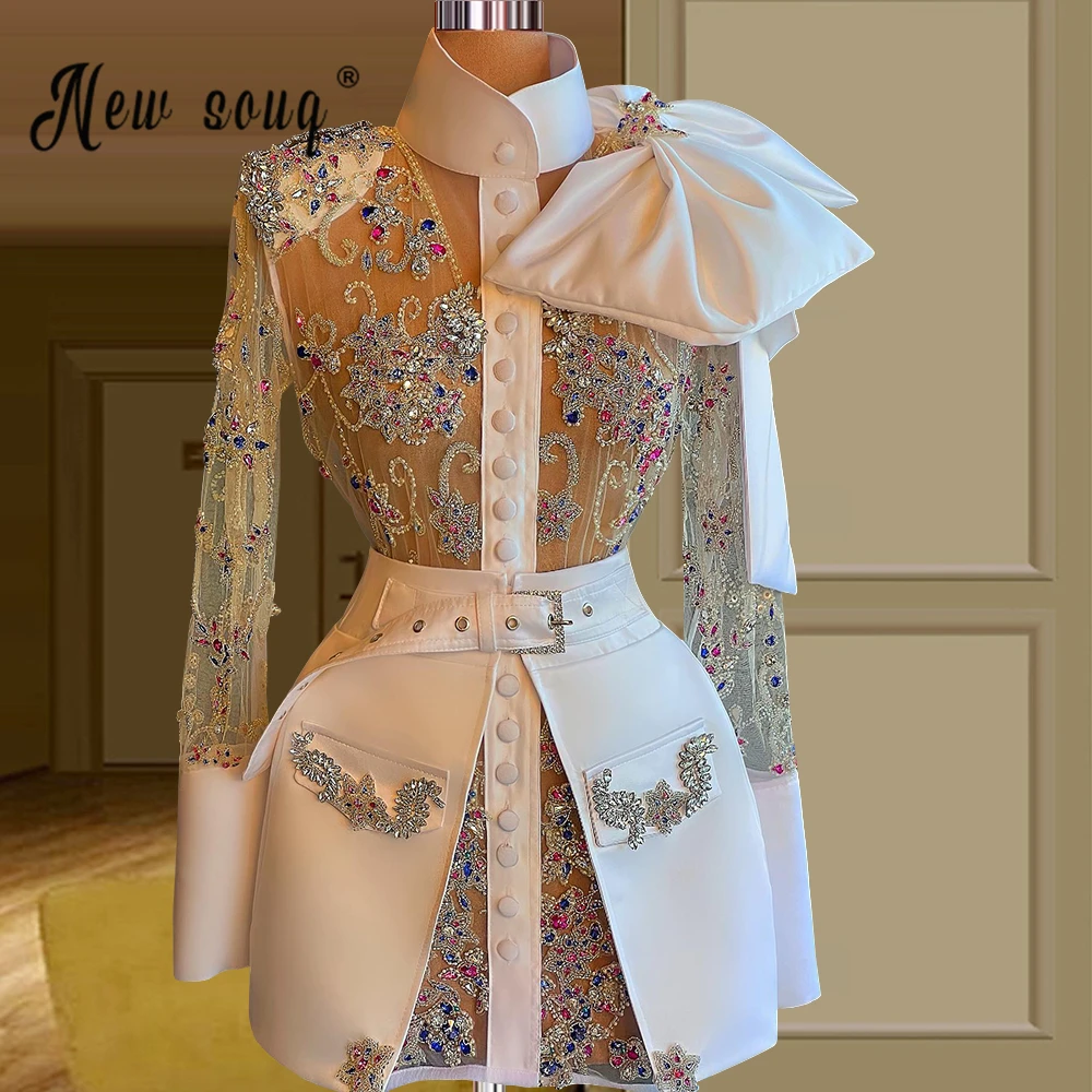 two Pieces Crystals Stones Cocktail Dress High Quality Beading Party Birthday Gown Long Sleeve Knee Length Graduation Dresses
two Pieces Crystals Stones Cocktail Dress High Quality Beading Party Birthday Gown Long Sleeve Knee Length Graduation Dresses