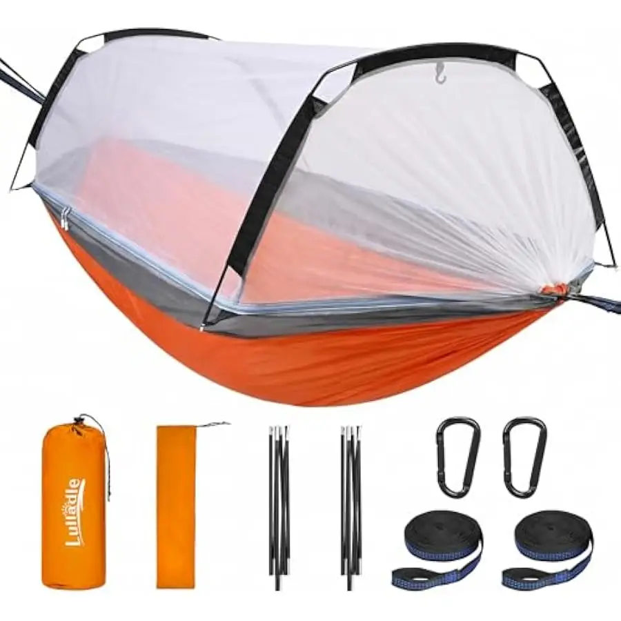 Lulladle Camping Hammock - 500lbs Capacity Portable Hammock with 2 Tree Straps and with Mosquito Net,Nylon Hanging Hammock Easy
Lulladle Camping Hammock - 500lbs Capacity Portable Hammock with 2 Tree Straps and with Mosquito Net,Nylon Hanging Hammock Easy