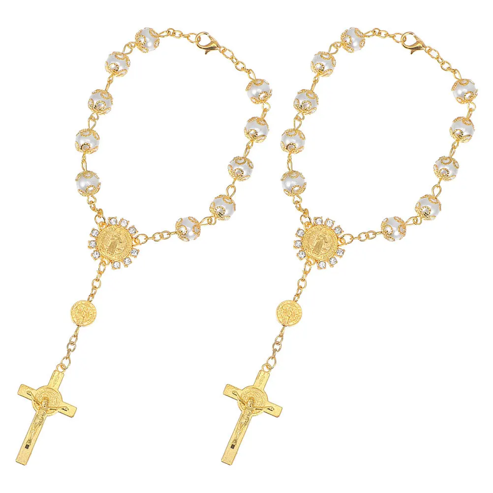 2Pcs Cross Rearview Mirror Hanging Ornament Gold Silver Lace Glass Imitation Pearl Car Interior Decoration Blessing
2Pcs Cross Rearview Mirror Hanging Ornament Gold Silver Lace Glass Imitation Pearl Car Interior Decoration Blessing