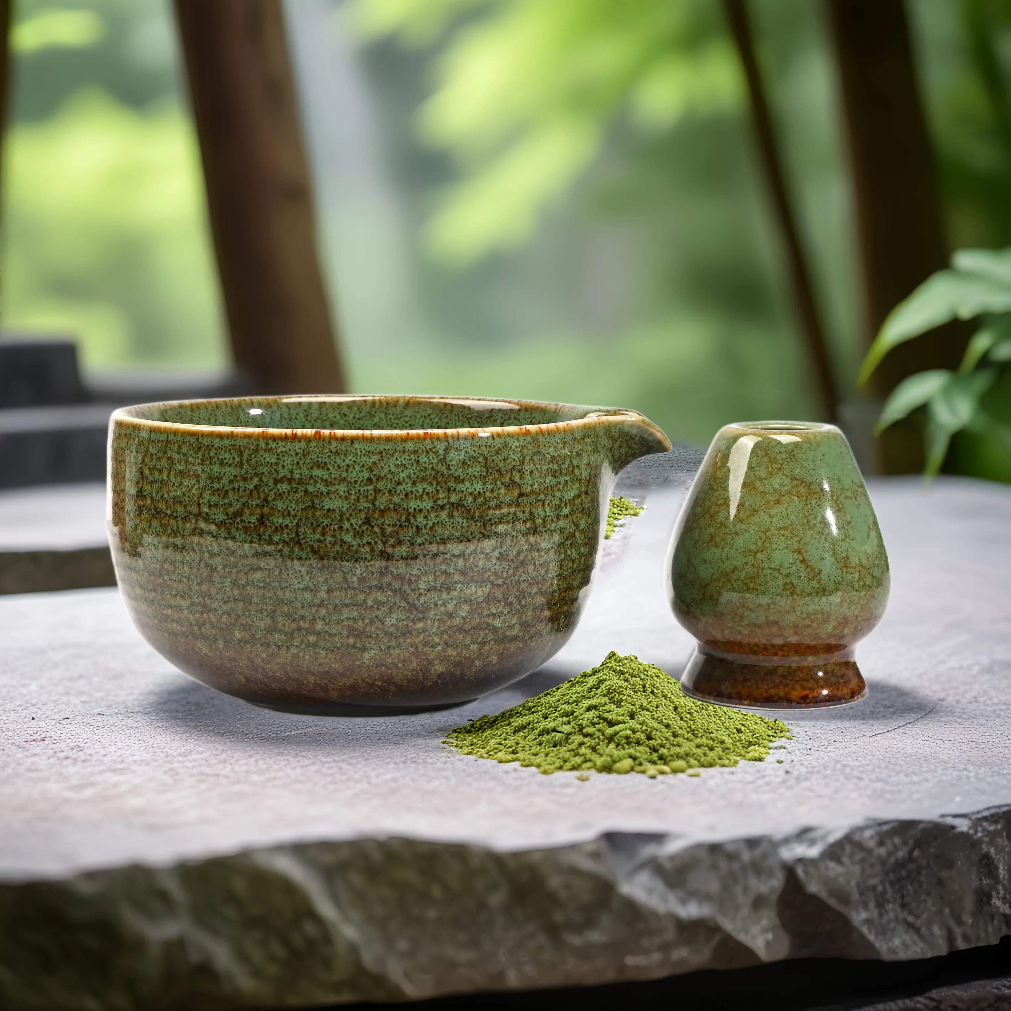 Ceramics Kiln-Formed Matcha Bowl with Spout Tea Brush Two Piece Set Kung Fu Tea Tools
Ceramics Kiln-Formed Matcha Bowl with Spout Tea Brush Two Piece Set Kung Fu Tea Tools