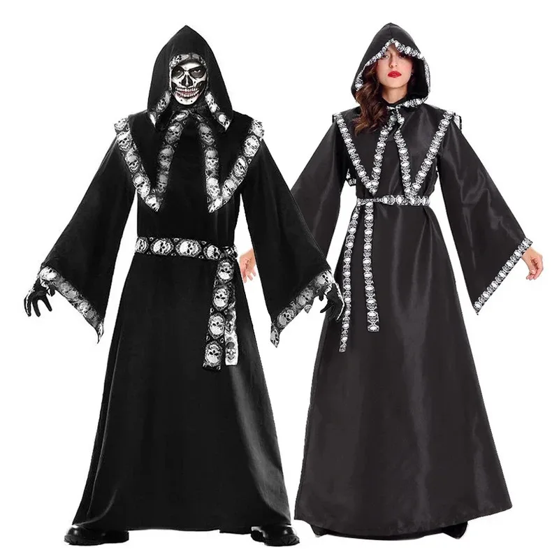 Wizard Witch Grim Reaper Cosplay Viking Halloween Costume for Women Men Gothic Robe Steampunk Dress Carnival Festival Party Suit
Wizard Witch Grim Reaper Cosplay Viking Halloween Costume for Women Men Gothic Robe Steampunk Dress Carnival Festival Party Suit