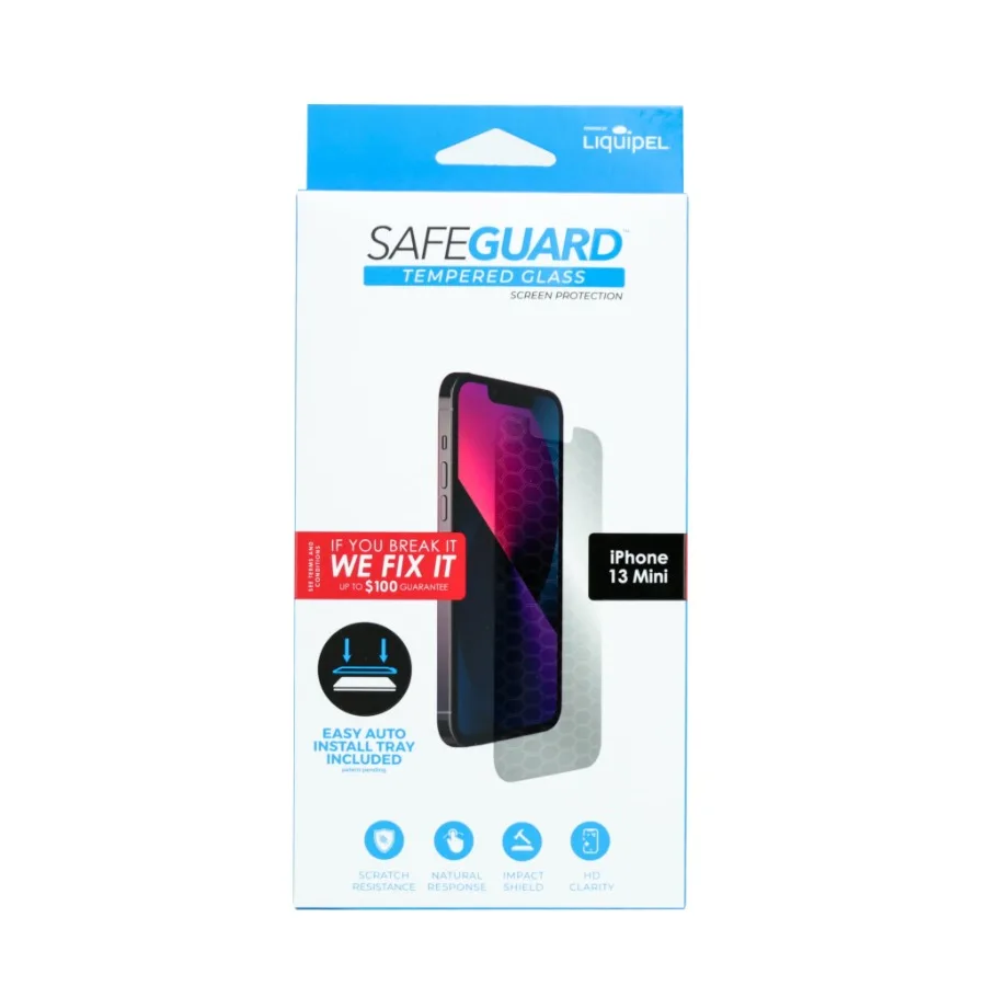 Safeguard Tempered Glass Screen Protector for iPhone 14 Mini, and iPhone 13 Mini. Comes with Application Tray and Screen Repair
Safeguard Tempered Glass Screen Protector for iPhone 14 Mini, and iPhone 13 Mini. Comes with Application Tray and Screen Repair