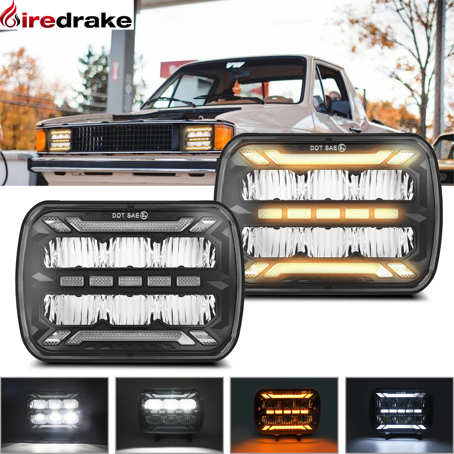 7 Inch Square Car Headlight Off-Road Vehicle Headlight 200W 30000LM Jeep Wrangler Headlight H4 Turn Signa DRL Headlamp 6000K 32V
7 Inch Square Car Headlight Off-Road Vehicle Headlight 200W 30000LM Jeep Wrangler Headlight H4 Turn Signa DRL Headlamp 6000K 32V