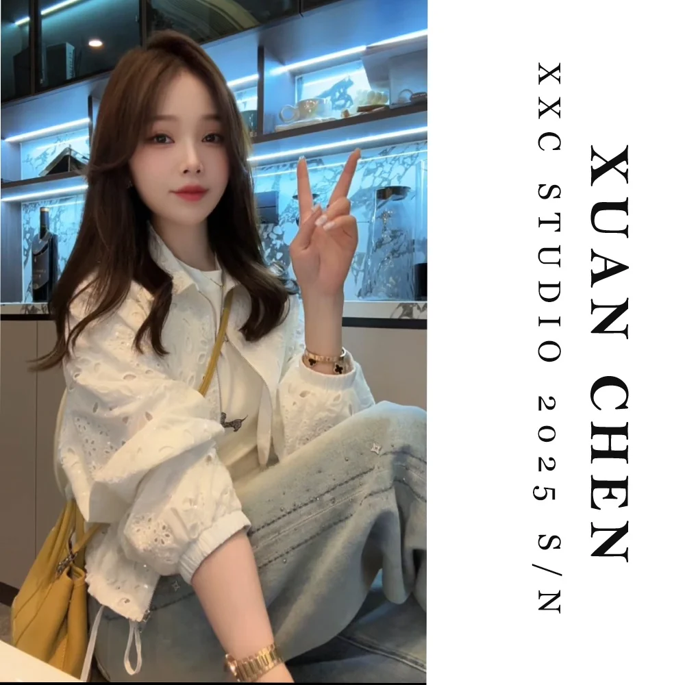 Дизайнерская вышитая повседневная свободная верхняя одежда с ажурными вставками XuanXuanChen, модное женское пальто
Дизайнерская вышитая повседневная свободная верхняя одежда с ажурными вставками XuanXuanChen, модное женское пальто