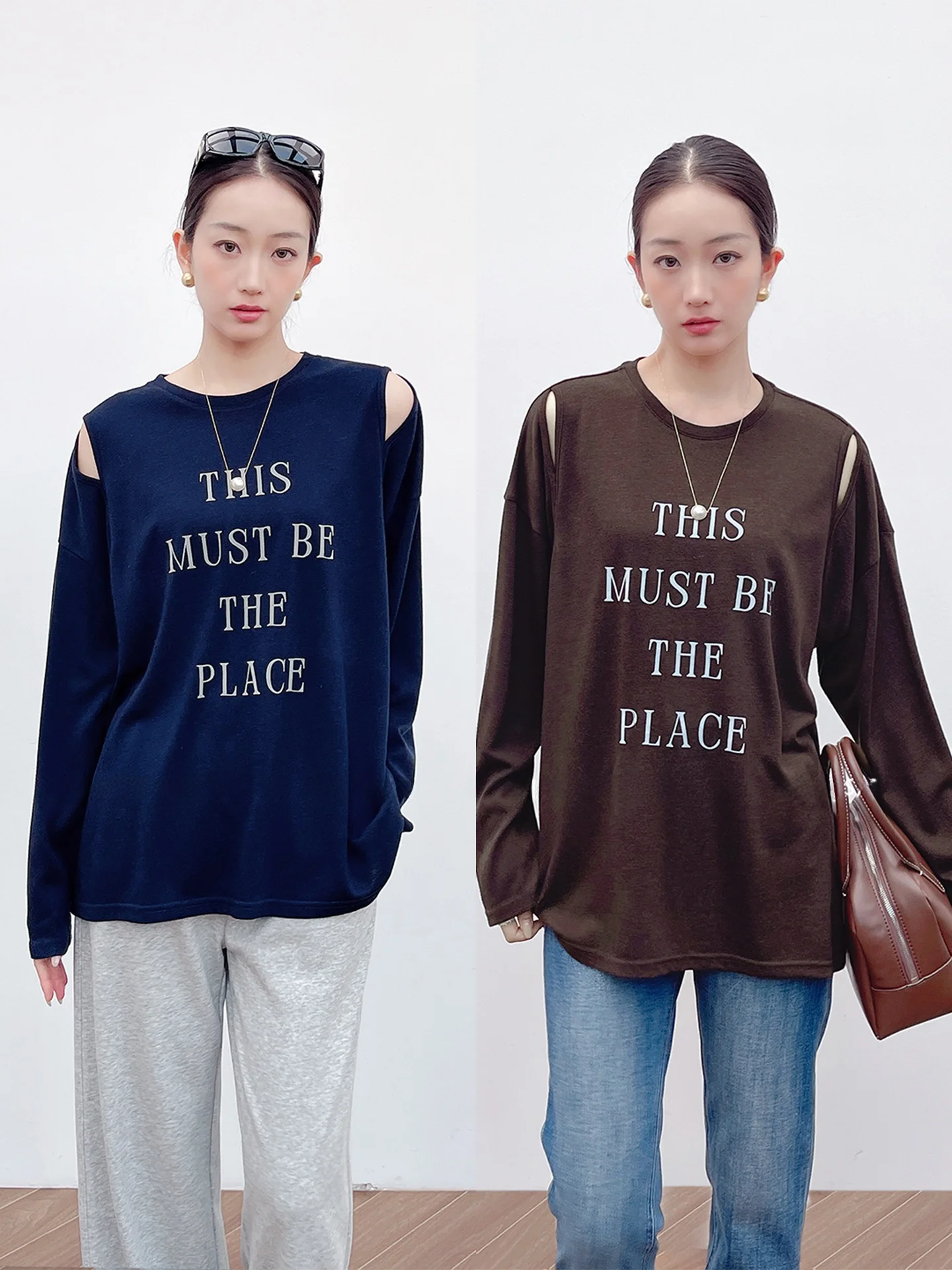 Корейская шерстяная футболка с длинным рукавом и буквенным принтом, женская, весна-осень, новая модная модель, топ с открытыми плечами
Корейская шерстяная футболка с длинным рукавом и буквенным принтом, женская, весна-осень, новая модная модель, топ с открытыми плечами