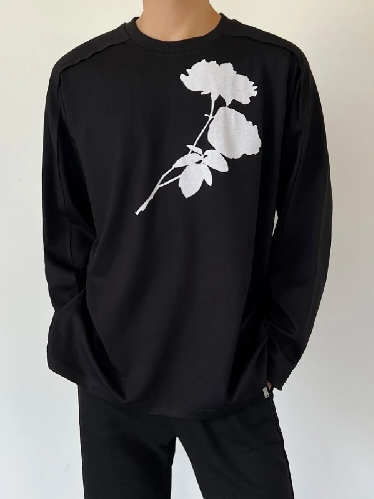 k Rose Print Long Sve Men's T-irt Casual Loose Base irt Spring Autumn Faionable Youth Sle round Ne
k Rose Print Long Sve Men's T-irt Casual Loose Base irt Spring Autumn Faionable Youth Sle round Ne