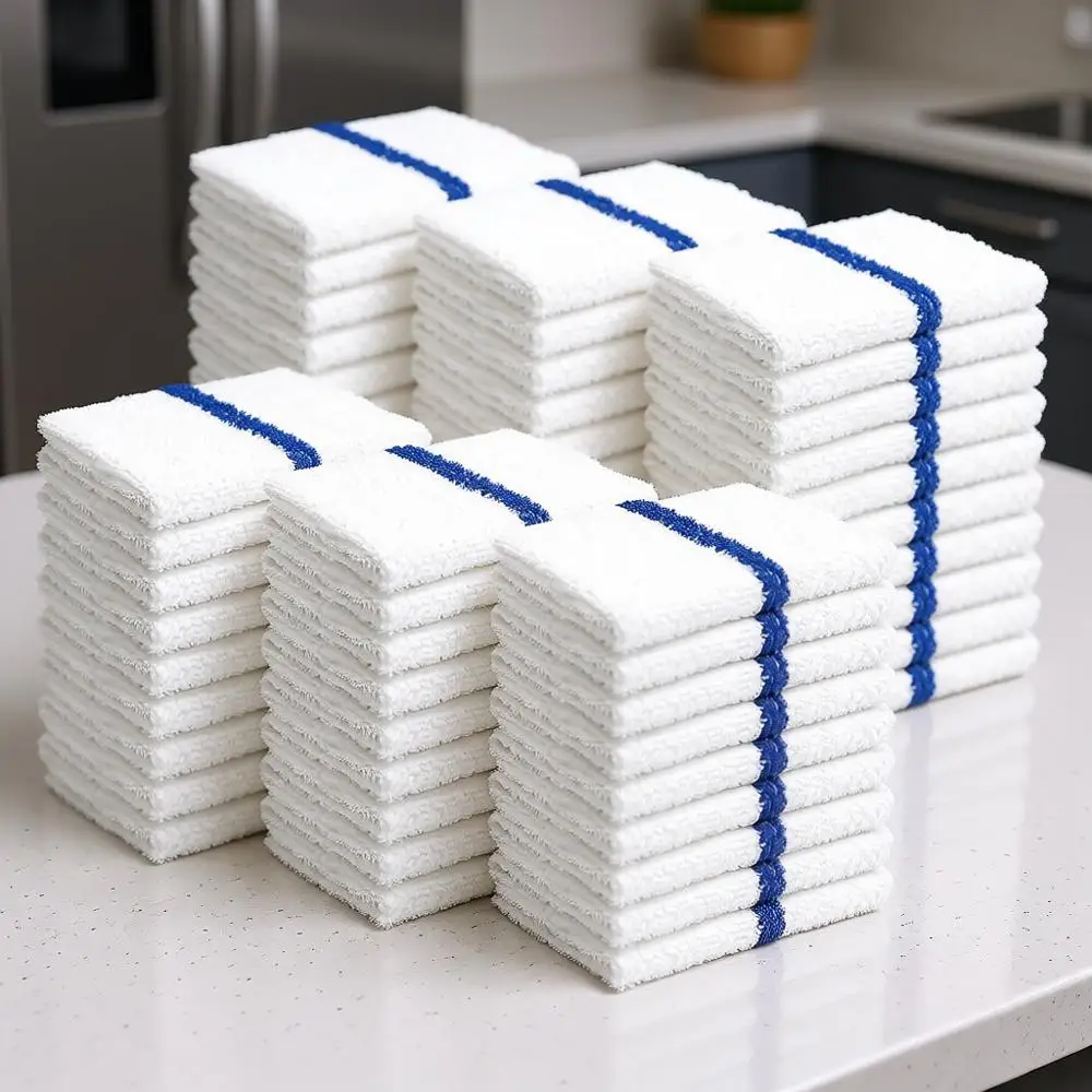 Blue Striped 60-Pack Kitchen Towels, 16x19, Multi-Use Absorbent Washcloths for Home, Restaurant, and Cleaning
Blue Striped 60-Pack Kitchen Towels, 16x19, Multi-Use Absorbent Washcloths for Home, Restaurant, and Cleaning