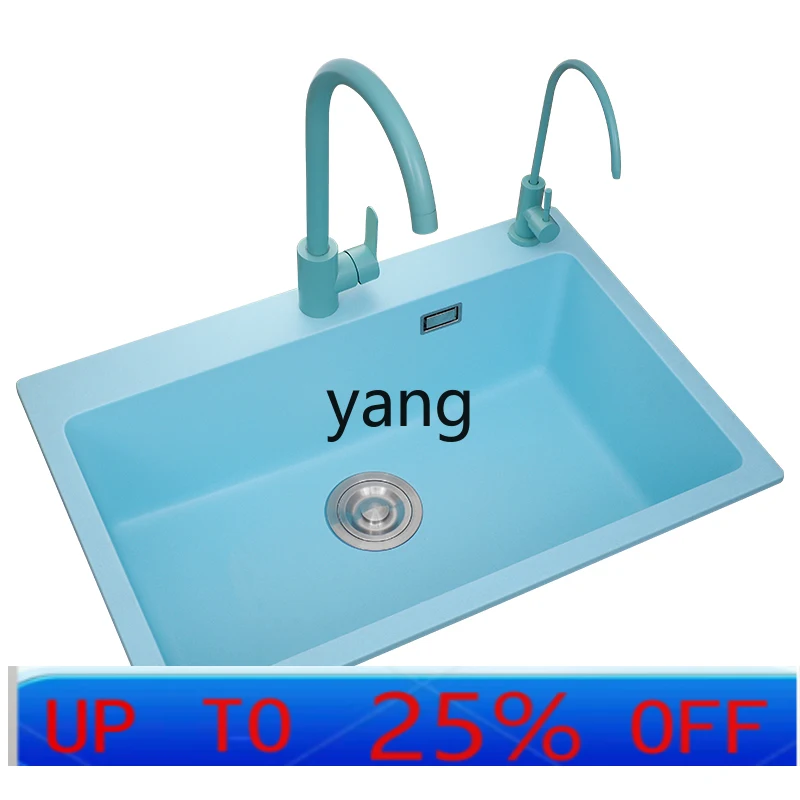 LHH peacock blue quartz stone single sink kitchen sink household thickened countertop large under the counter
LHH peacock blue quartz stone single sink kitchen sink household thickened countertop large under the counter