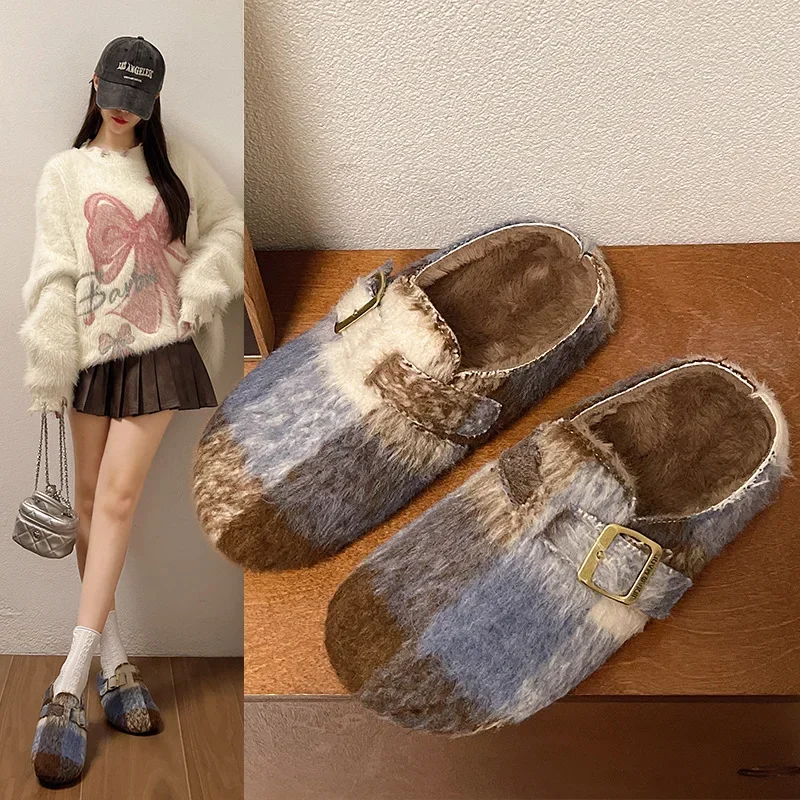 Women Fur Suede Flats Slippers Platform Mules New 2025 Winter Short Plush Cotton Shoes Trend Casual Warm Slides Zapatos De Mujer
Women Fur Suede Flats Slippers Platform Mules New 2025 Winter Short Plush Cotton Shoes Trend Casual Warm Slides Zapatos De Mujer