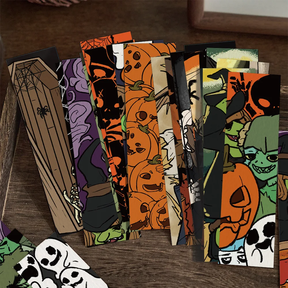 30Pcs Horror Scary Skull Pumpkin Head Reading Tags Memo Card Holiday Gift Halloween Cartoon Graffiti Bookmark
30Pcs Horror Scary Skull Pumpkin Head Reading Tags Memo Card Holiday Gift Halloween Cartoon Graffiti Bookmark