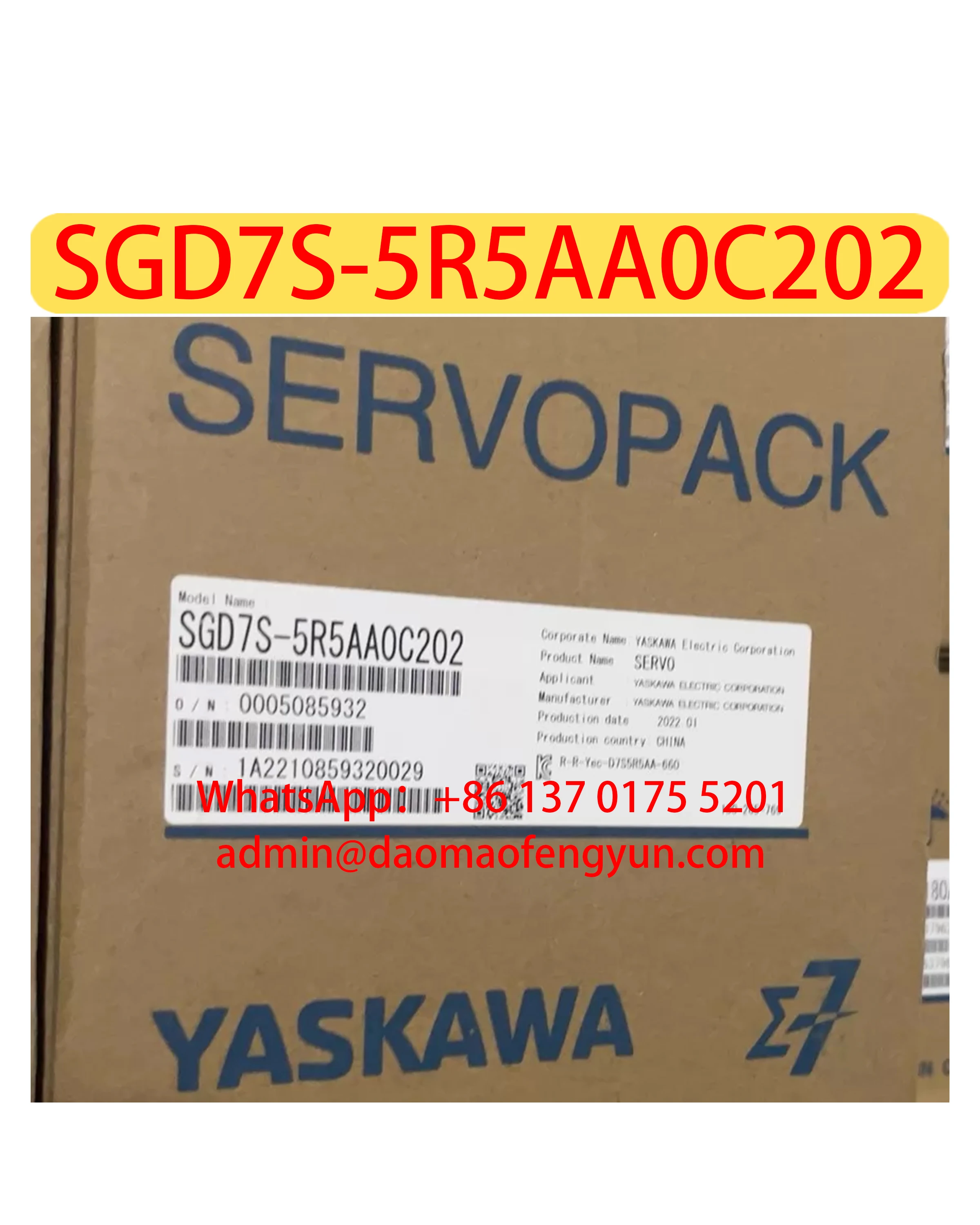 SGD7S-5R5AA0C202 Brand New Servo Drive Original Genuine,Fast Shipping
SGD7S-5R5AA0C202 Brand New Servo Drive Original Genuine,Fast Shipping
