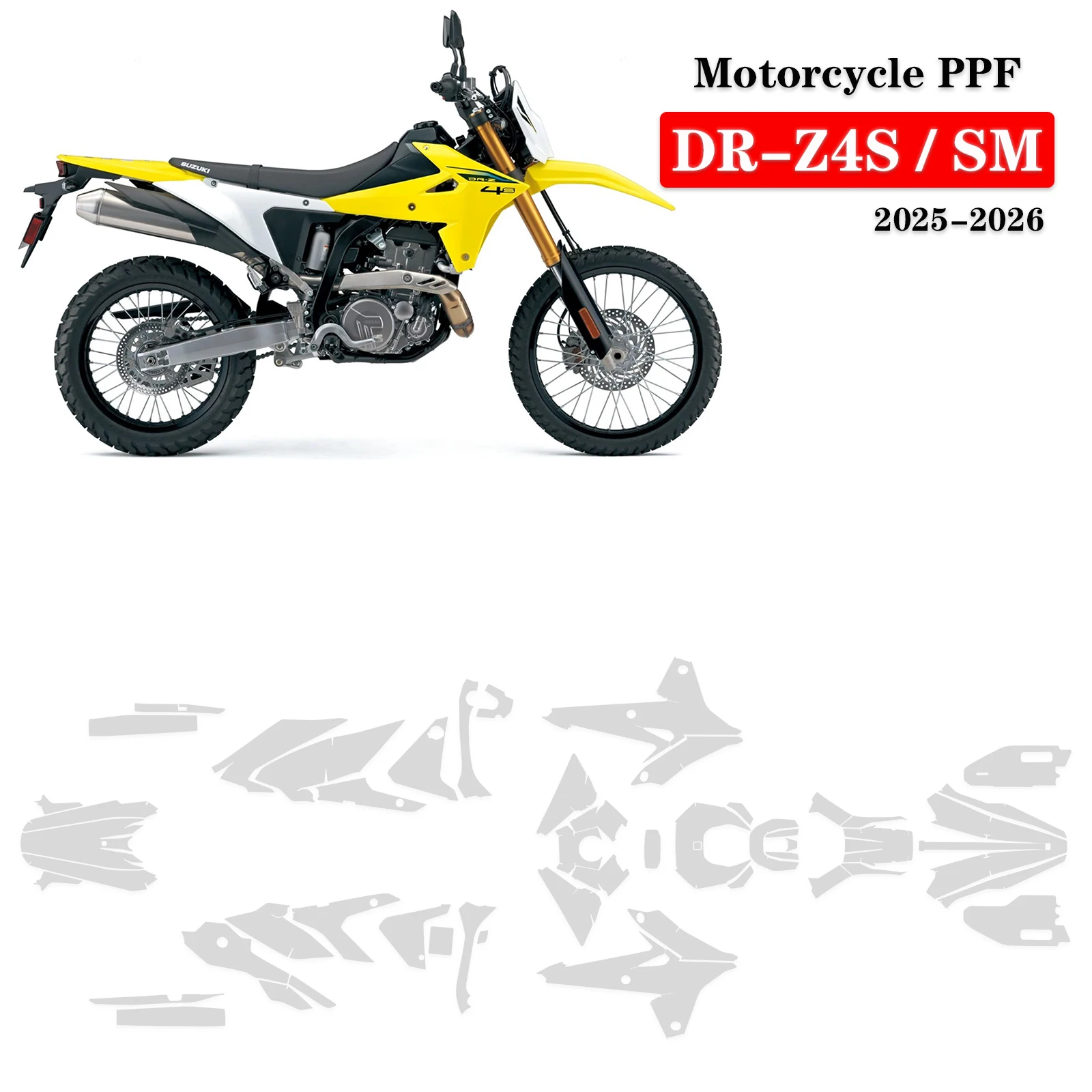 For Suzuki DR-Z4S Z4 SM PPF Motorcycle PPF TPU Protective Film DR Z4S Z4 SM Invisible Bodykit Paint Protection Film 2025-2026
For Suzuki DR-Z4S Z4 SM PPF Motorcycle PPF TPU Protective Film DR Z4S Z4 SM Invisible Bodykit Paint Protection Film 2025-2026