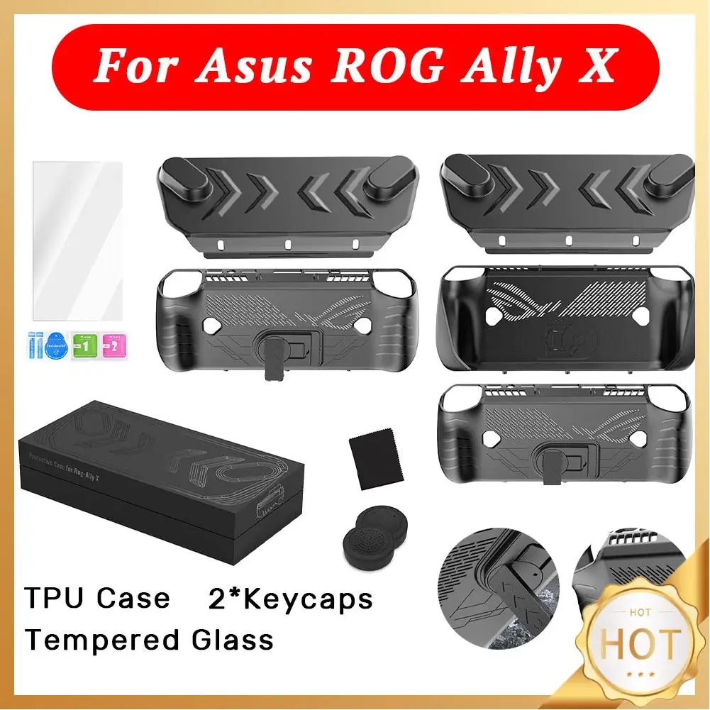 For Asus ROG Ally X TPU Protective Case Cover Shockproof with Stand Protector Shell Sleeve & Thumb Grip Caps & Tempered Glass
For Asus ROG Ally X TPU Protective Case Cover Shockproof with Stand Protector Shell Sleeve & Thumb Grip Caps & Tempered Glass