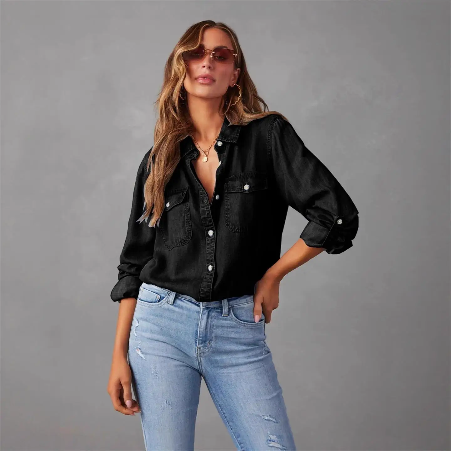 Новинка 2023 года, женские джинсовые джинсы, осенняя мода, повседневный отложной воротник, длинная свечья длина на одной пуговице, тонкая модель в европейском стиле
Новинка 2023 года, женские джинсовые джинсы, осенняя мода, повседневный отложной воротник, длинная свечья длина на одной пуговице, тонкая модель в европейском стиле