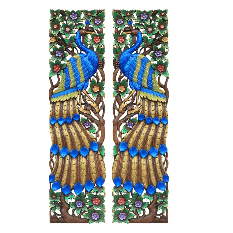 Wood carving pendant Thai solid wood background wall decorative painting
Wood carving pendant Thai solid wood background wall decorative painting